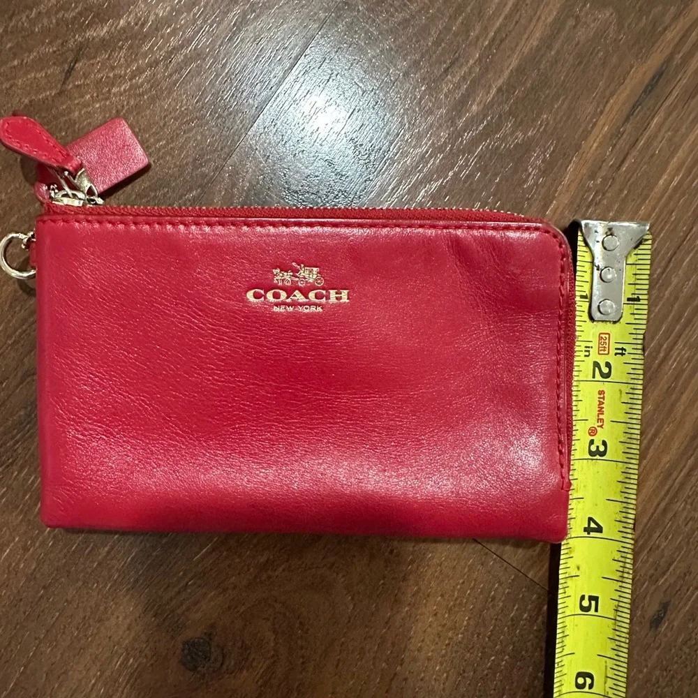 COACH Double Zip wallet clutch Red Currant color - Picture 10 of 10